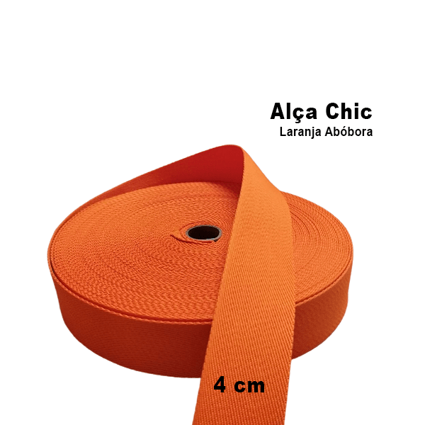 Alça Chic Para Bolsa de Poliéster - 4 cm - 2 Listras Brancas e