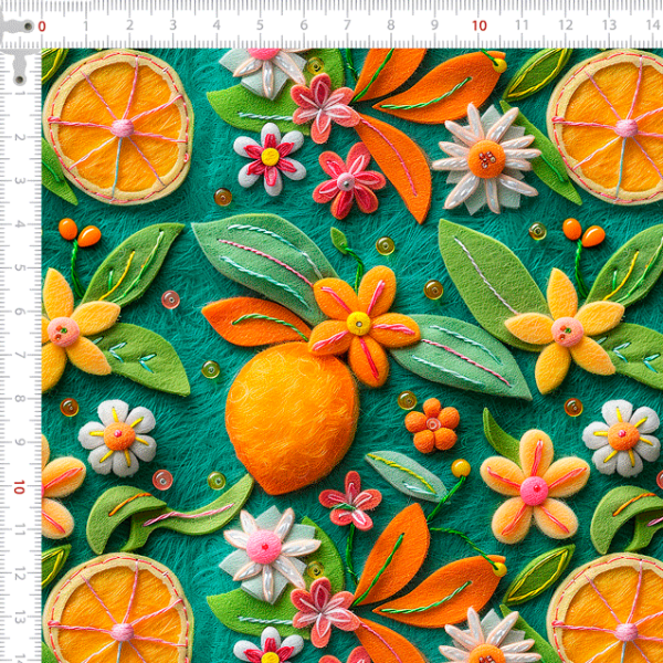 Sarja Impermeável 3D Laranja e Limão De Verão 9100E13506