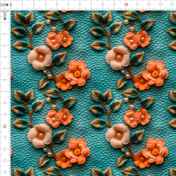 Sarja Impermeável Estampada 3D Flores Fundo Craquelado 9100e13878