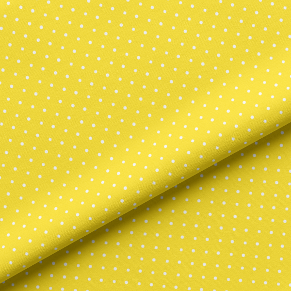 Sarja Impermeável Estampado Bolinha Mini Micro Branco Fundo Amarelo