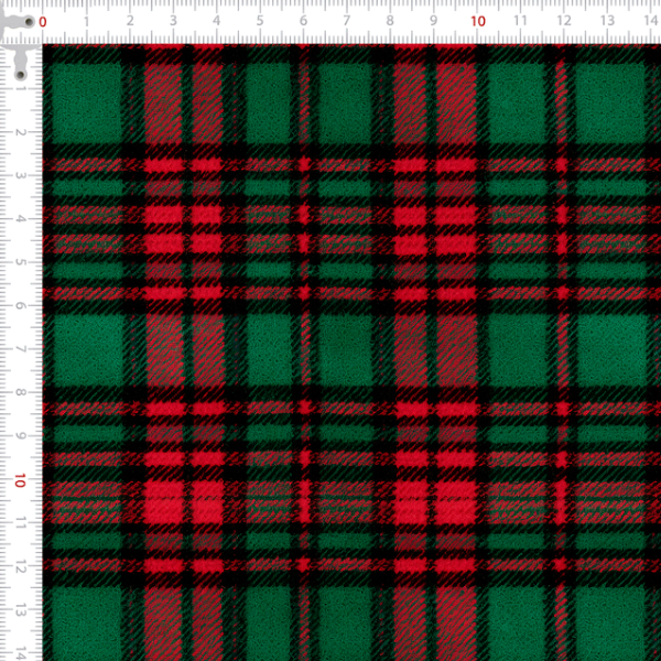 Sarja Impermeável Xadrez Natalino Felpudo Verde Vermelho 9101E13504
