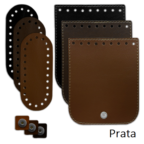 Kit Aba para Bolsa de Crochê Mini Prata A0196.01