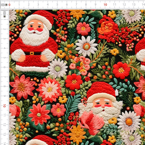 Tecido Tricoline Digital 3D Jardim do Papai Noel 9101e12564