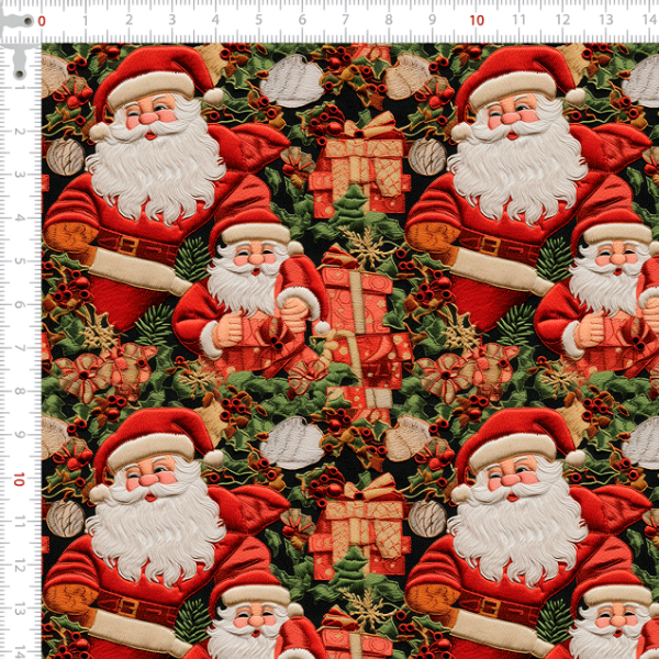 Tecido Tricoline Digital 3D Noel e Seus Presentes 9101e12567