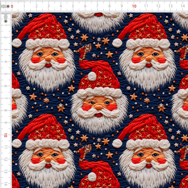Tecido Tricoline Digital 3D Papai Noel Estrelado 9101e12572