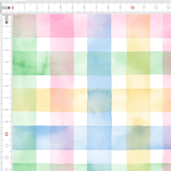 Tecido Tricoline Digital Xadrez Colorido