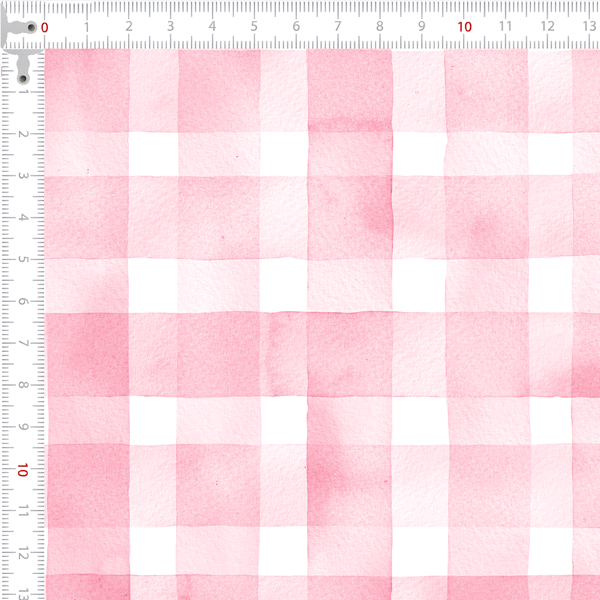 Tricoline estampa digital xadrez tipo patchwork rosa - Renatta Tecidos