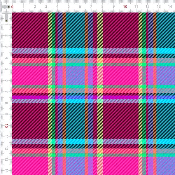 Tecido Tricoline Digital Xadrez Color Pink 9100e8497