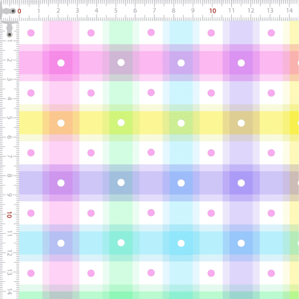 Tecido Tricoline Digital Xadrez Colorido Poá Bolinhas 9100E14722