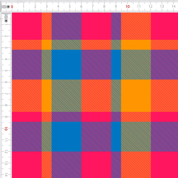 Tecido Bember Estampa Digital Retalhos Xadrez Colorido 1,55m de Largura