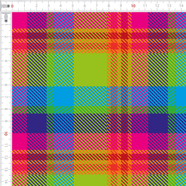 Tecido Tricoline Digital Xadrez 1 cm Colorido