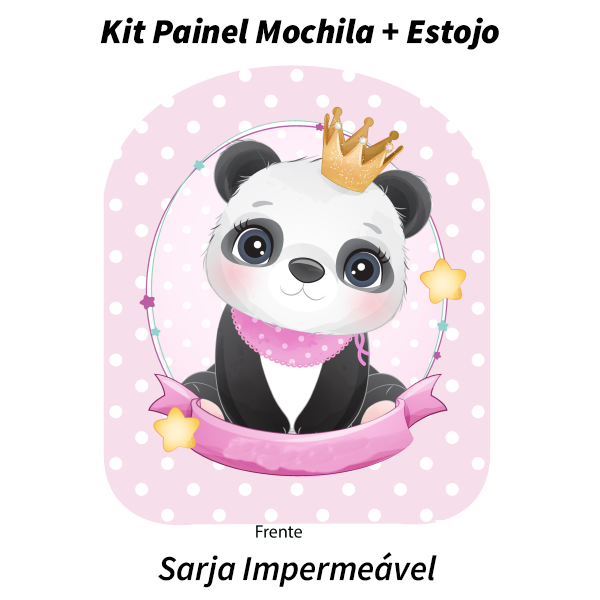 Painel Mochila Média - Meia Tigela - Panda