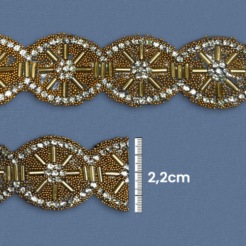 Galão Termocolante Com Pedras 2,2 cm Dourado CH-3988