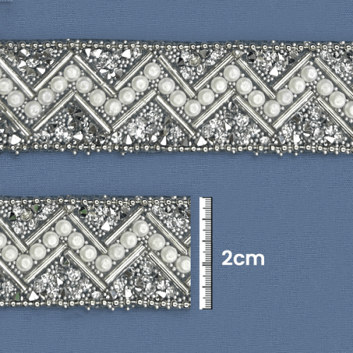 Galão Termocolante Com Pedras 2 cm Prata CH-3981