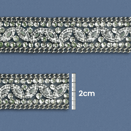 Galão Termocolante Com Pedras 2 cm Prata CH-3982