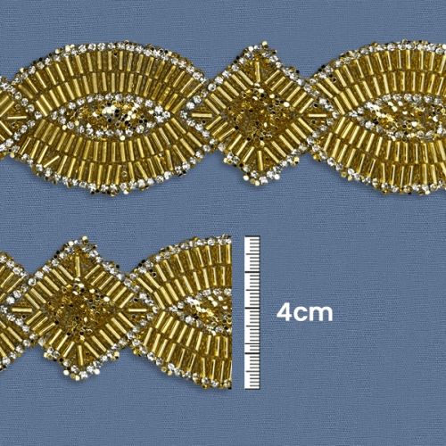 Galão Termocolante Com Pedras 4 cm Dourado CH-3973