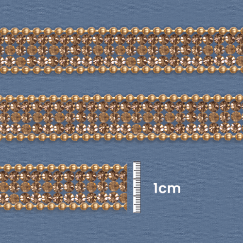 Galão Termocolante Pedras 1 cm Dourado CH-3995