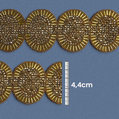 Galão Termocolante Pedras 4,4 cm Dourado CH-3997