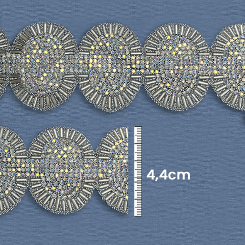 Galão Termocolante Pedras 4,4 cm Prata CH-3992