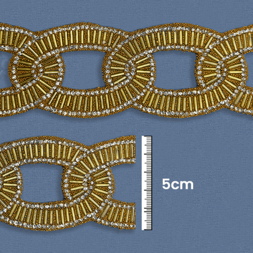 Galão Termocolante Pedras 5 cm Dourado CH-3999