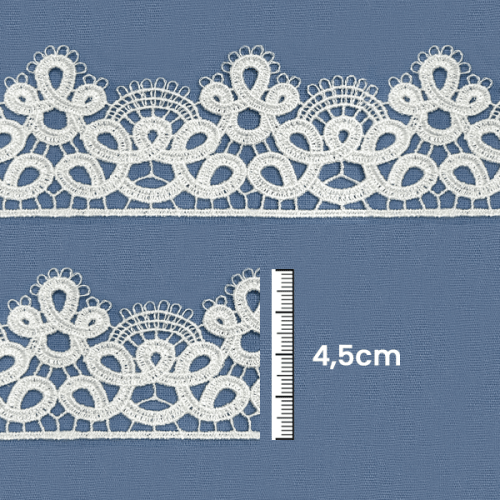 Renda Guipir Bico 5 cm Branca CH-4049