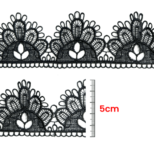 Renda Guipir Bico 5 cm Preta CH-4060