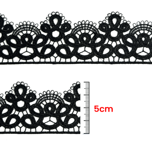 Renda Guipir Bico 5 cm Preta CH-4079