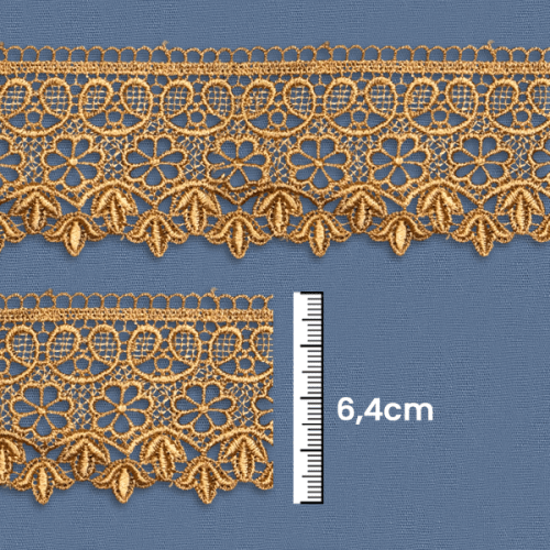 Renda Guipir Entremeio 6,4 cm Dourado CH-0633