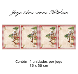 Sarja Estampada Impermeável Jogo Americano Chalé Natalino do Noel 9101e13438