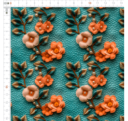 Sarja Impermeável Estampada 3D Flores Fundo Craquelado 9100e13878