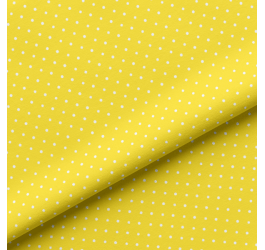 Sarja Impermeável Estampado Bolinha Mini Micro Branco Fundo Amarelo