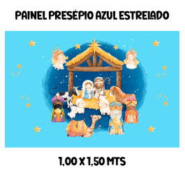 Sarja Impermeável Painel Presépio Azul Estrelado 1,00 x 1,50 mts 9100e7747