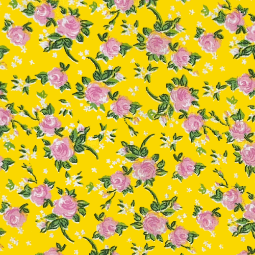 Tecido Chitão Estampado Rosas Fundo Amarelo Junino 18315