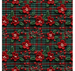 Tecido Tricoline Digital 3D Natal Tartan 9101e12578