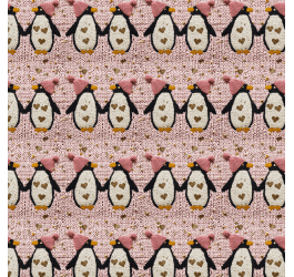 Tecido Tricoline Digital 3D Pinguins Love 9100e14332