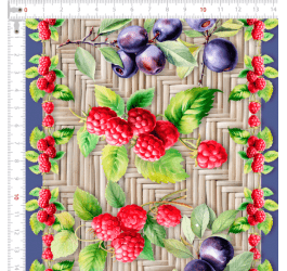 Tecido Tricoline Digital Barrado Frutas Silvestres 9100E13520