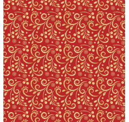 Tecido Tricoline Estampado Arabesco Natalino Fundo Vermelho 1357v264