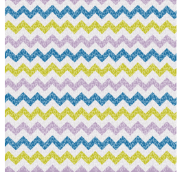 Tecido Tricoline Estampado Chevron Amarelo Lilás e Azul 17819v02