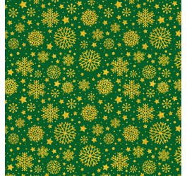 Tecido Tricoline Estampado Flocos de Natal Fundo Verde 1275v265