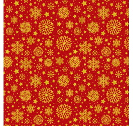 Tecido Tricoline Estampado Flocos de Natal Fundo Vermelho 1275v264