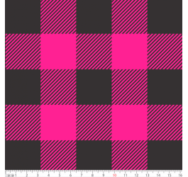 Tricoline estampado bolos fundo xadrez rosa - Renatta Tecidos