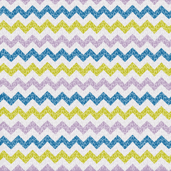 Tecido Tricoline Estampado Chevron Amarelo Lilás e Azul 17819v02